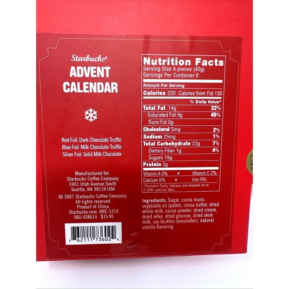 2007 STARBUCKS CHRISTMAS TREE ADVENT CALENDAR REVERSIBLE GIFT DRAWERS USED EMPTY